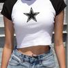 YK Star Crop Top Tshirt Summer Fashion Personality Pentagram Crop Top T-Shirt Short Women