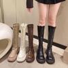 Long boots women's thick soles 2025 spring and autumn new knight boots slim Martin boots but knee high boots British long boots