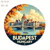 Metalowy Plakat Budapeszt Węgry Architektura Okrągły 8 Cali Sztuka Ścienna Wystrój Domu