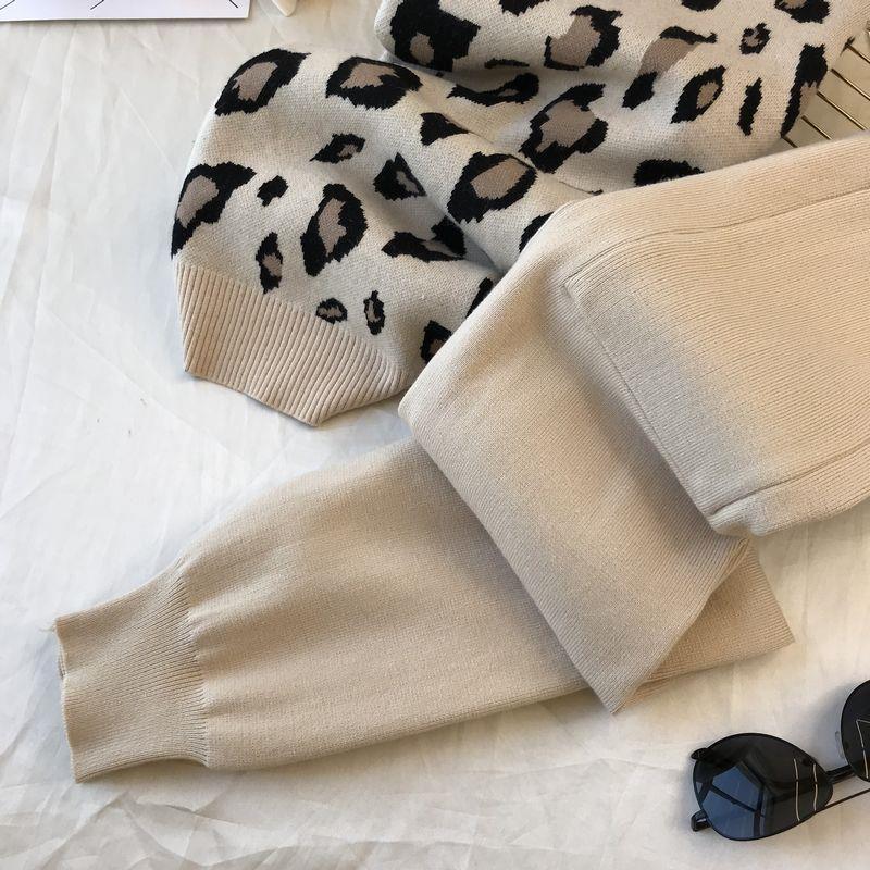 Women Suits Sets Autumn Winter Pullover Sweater Pants Thickened Top Sweatshirt Longs Pants Two-piece Oversize 2PC Suit
