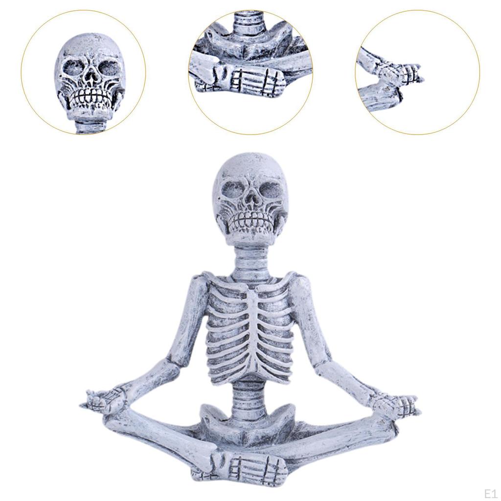 Halloween Skull Statue Home Decor Portable Birthday Gifts Stylish Yoga Sculpture Multipurpose