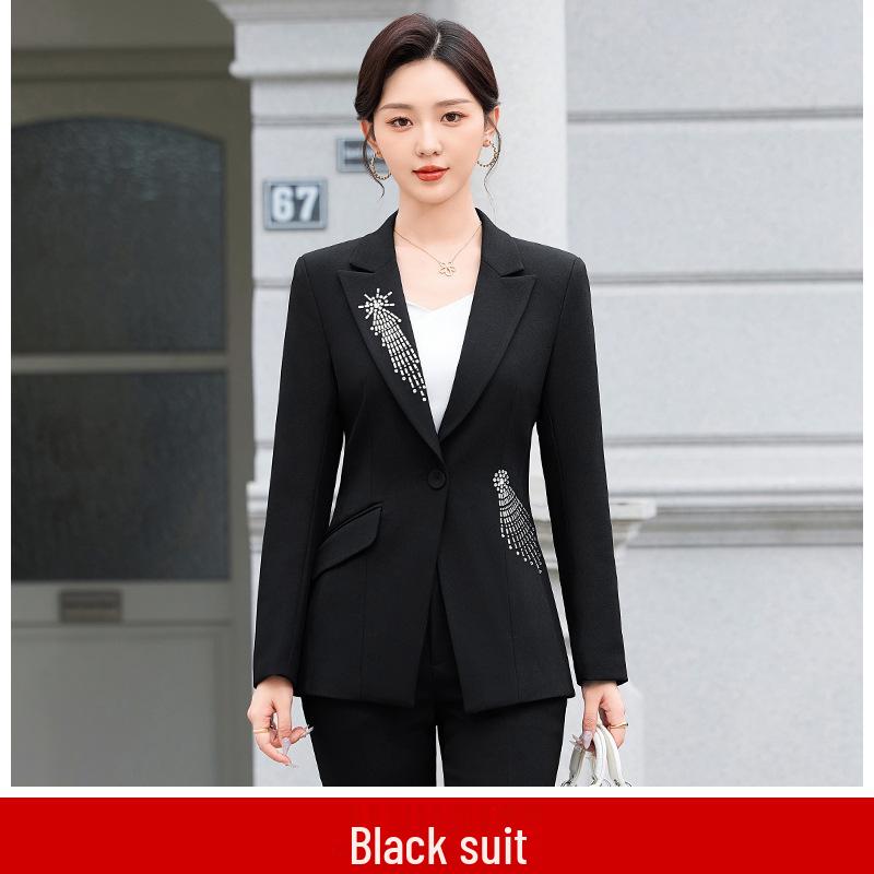 Autumn 2024 Women's Rhinestone Medium Sleeve Suit Set