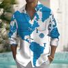 Mens Long Sleeve Printed Shirt Casual Street Style Vin