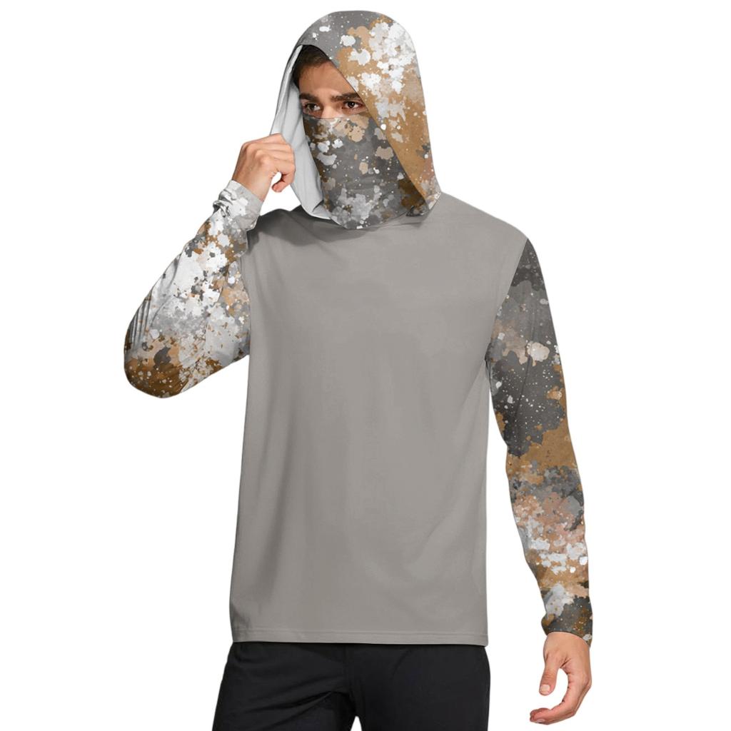 Herreskjorte med maske Lett Langermet Hettegenser Vandring Fiske Ytelse