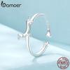 BAMOER 925 Sterling Silver Cute Dachshund Ring for Women Lovely Pet Dog Open Ring Statement Ring Jewelry Gift for Pet Lover