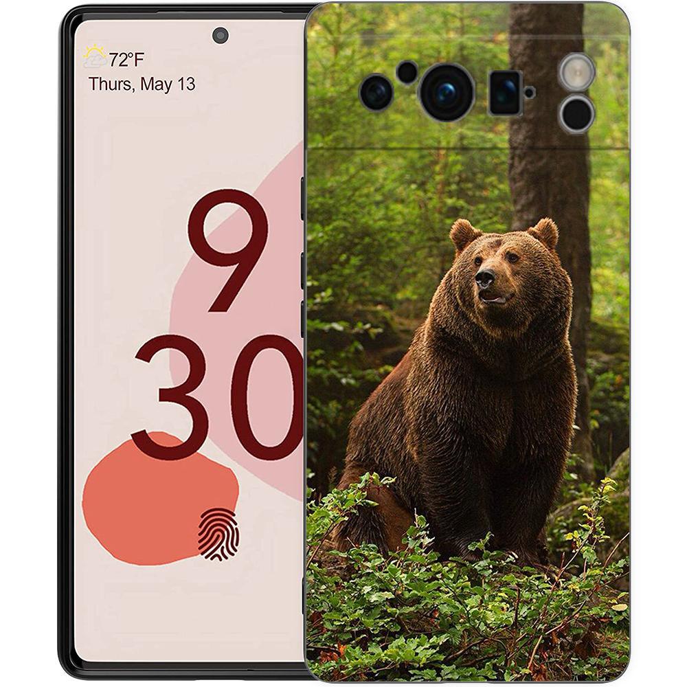 

Cartoon Animal Bear Fox Squirrel Phone Case For Google Pixel 10 9 8 7 6 Pro XL 9A 8A 6A 7A 5G Soft Shockproof TPU Black Cover Pixel 9 Pro