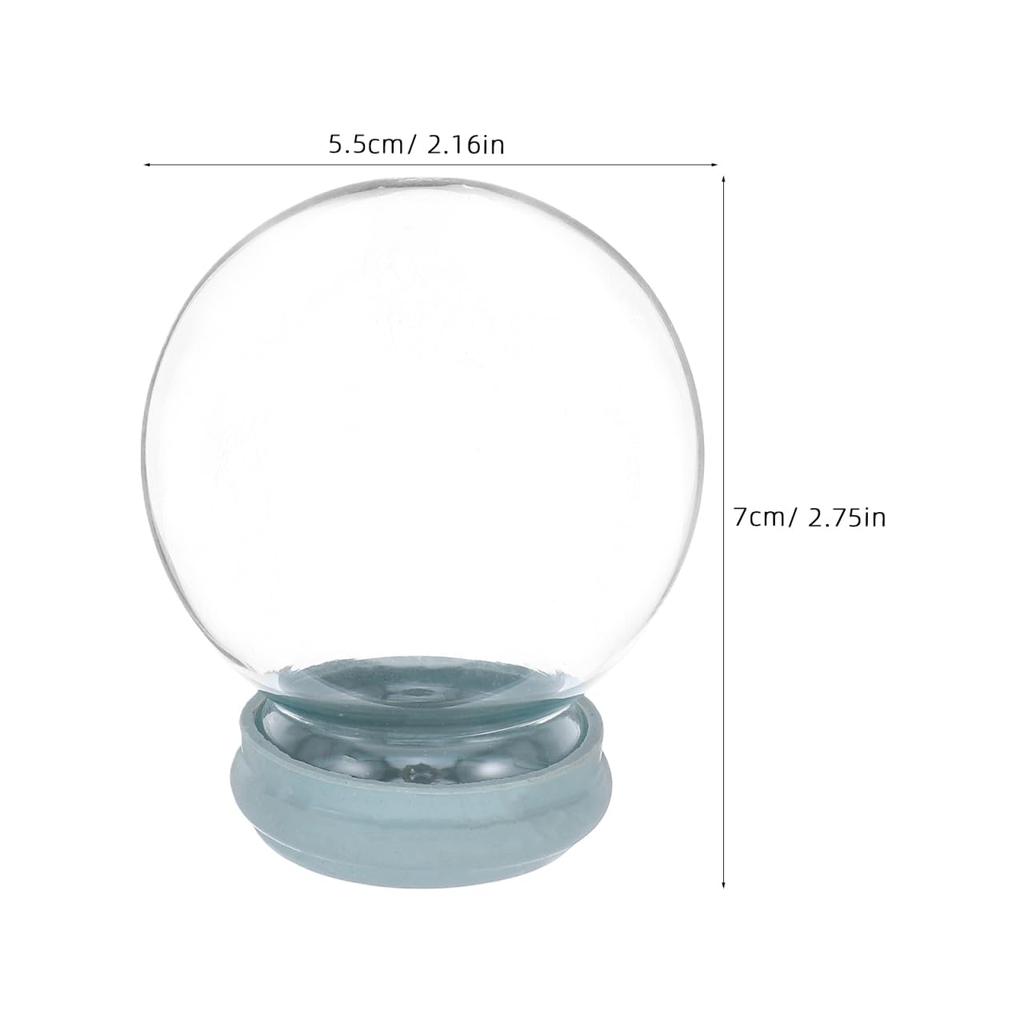 Abaodam Snow Globe Kit Handmade Glass Dome 55mm Transparent Includes Empty Round and Rubber Stopper Perfect for DIY Science Wedding and Displays - -