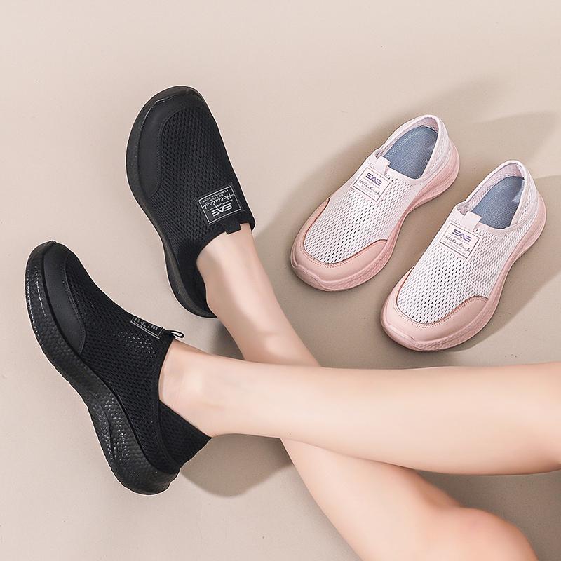 Fashion Women Sneakers Breathable Mesh Casual Shoes Outdoor Non Slip Big Size Loafers Walking Lightweight Tennis Shoes Pink Black