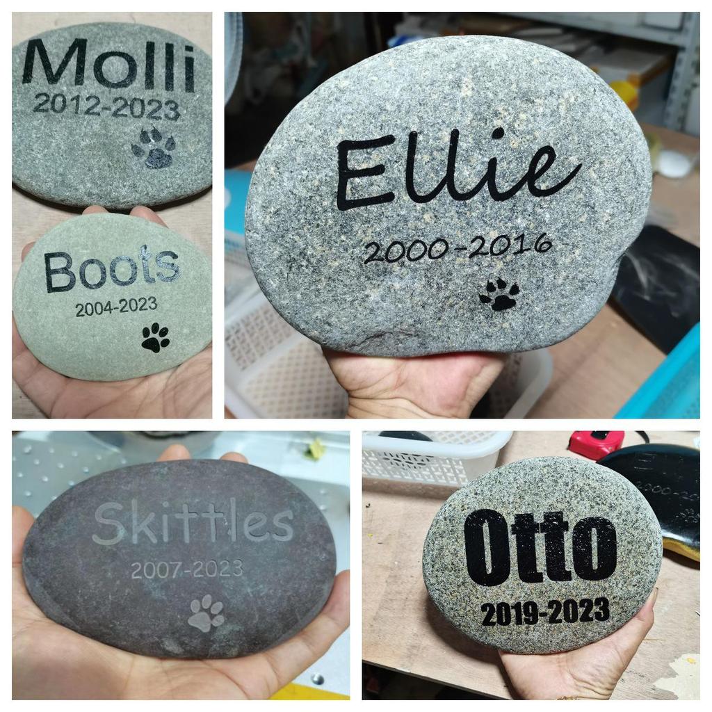 Cross-Border Pet Memorial Stone: Engraved Pebble for Dogs and Animals, Outdoor Use