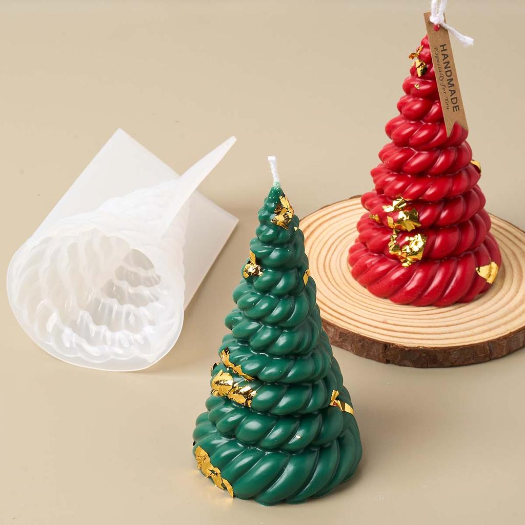 3D Hamprep Julgran Silikonljusform DIY Julklappar Tvålformningskit Gips Harts Bakverktyg Hem Semesterpresenter