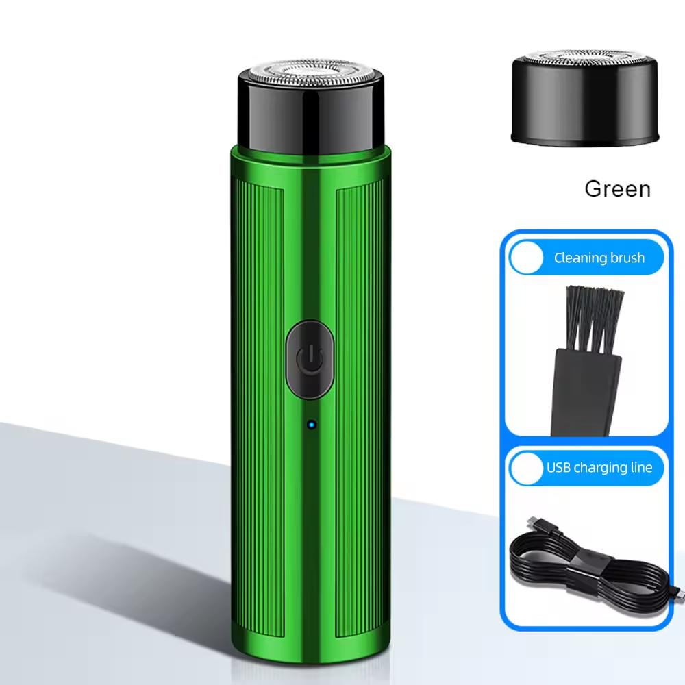 

Мужская мини-электробритва, электробритва, аккумуляторная бритва, женская и мужская бритва, автомобильная мини-бритва, электробритвенный инструмент зелёный