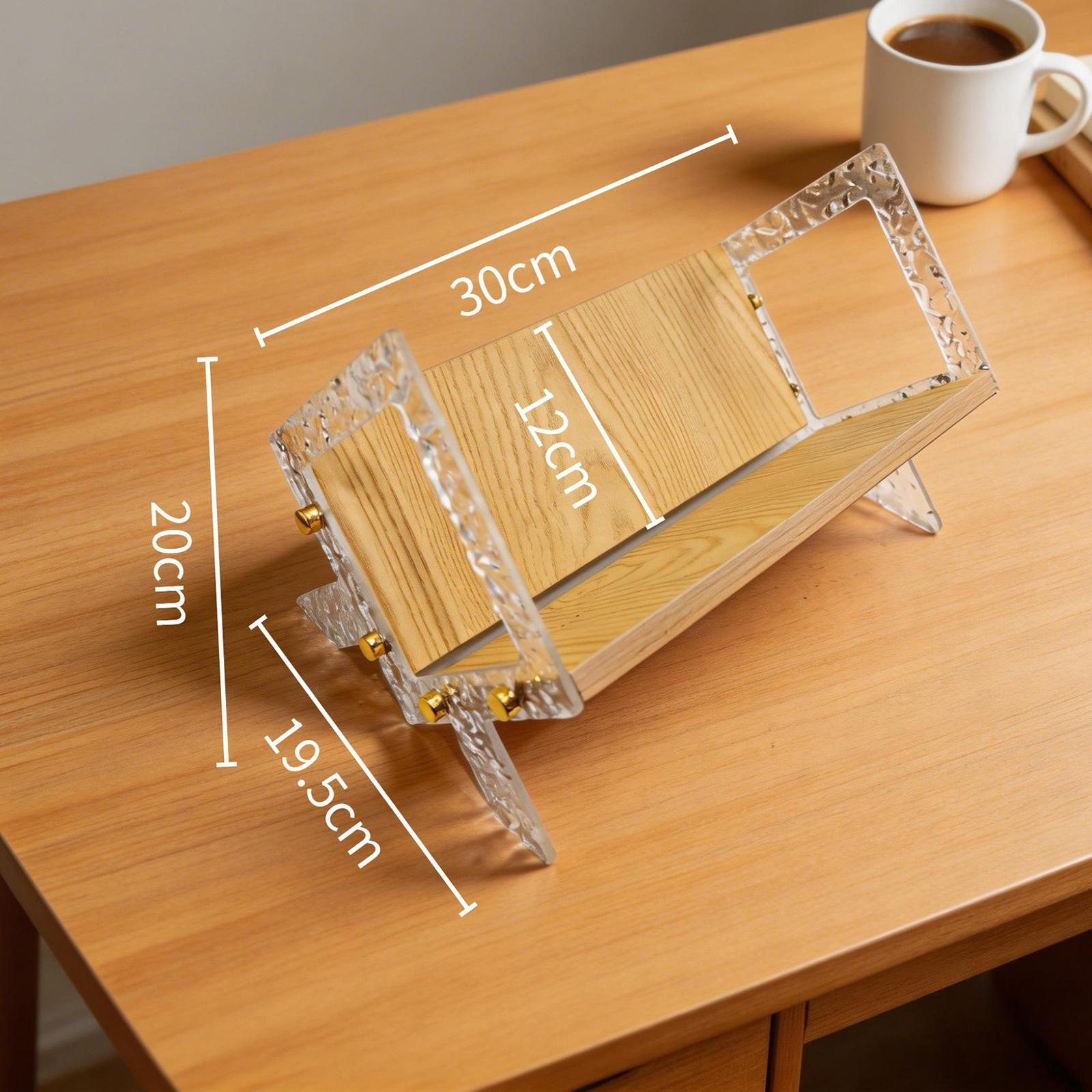 

Compact Desktop Shelf, Sturdy Acrylic Wood Organizer Rack, Magazine CD Holder, Suitable for коричневий