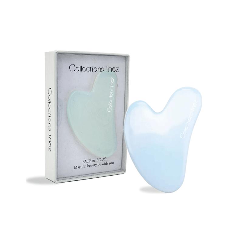 Inez Gua Sha Massager Inez Opalite Heart Gua Sha Massager for Trapezius Muscles and Lymphatic Massage (with Pouch) Inez Gua Sha Massager