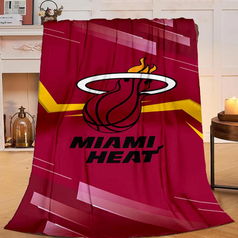 Heat Miami Team Spirit Blanket Flannel Throw for Sofa, Travel, Camping, Livingroom, Office, Chair and Bed Soft and Warm Holiday gifts