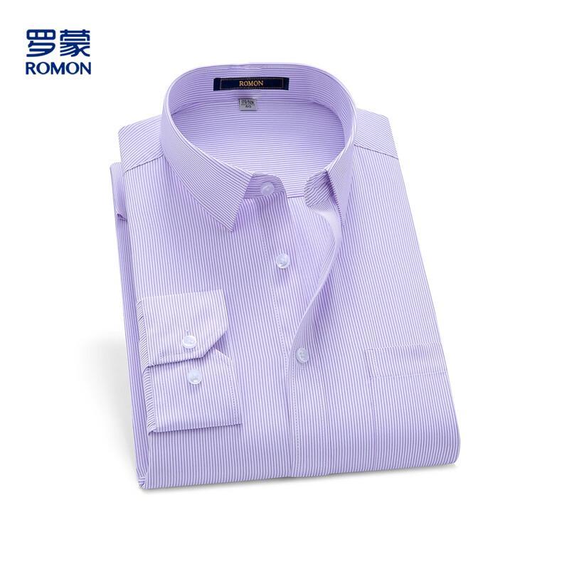 Мужская полосатая рубашка с длинным рукавом Romons в стиле business casual 44
