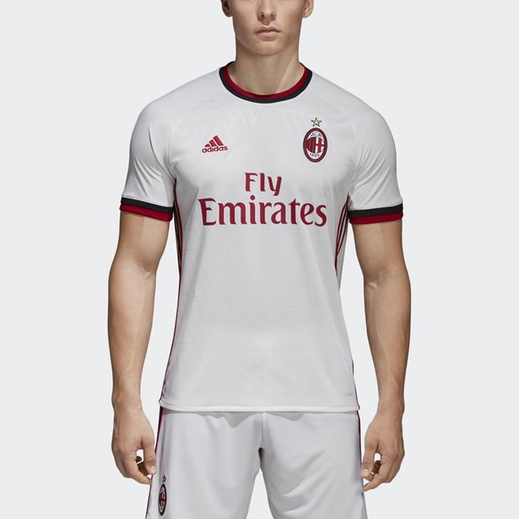 Adidas Ac Milan Away Fotbal Sport Tričko s krátkým rukávem 2017-18 sezóna Fan Edition Pánské topy Bílá BR8946