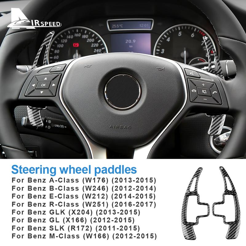 Carbon Abs Car Steering Wheel Paddle Shifter Cover For Mercedes Benz A B Class W447 W176 W246 MB SLK R172 CLA C117 GLA X156