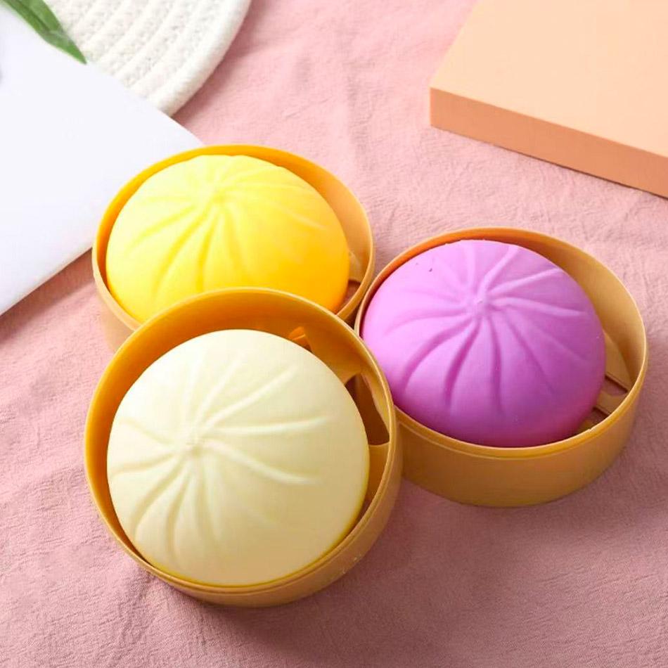 In Stock Squishy Buns Fidget Toy Anti-Stress Slow Rising Fruit Pinch Squeeze Stress Reliever Funny Pressure Reducer Prop