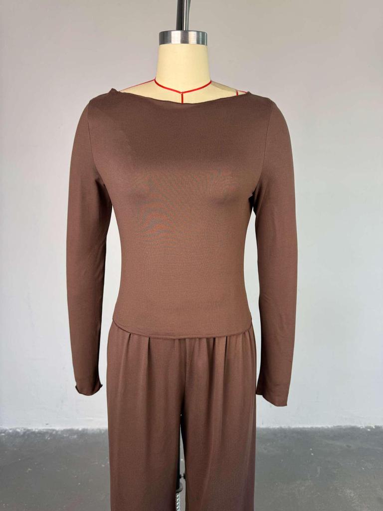 2025 Summer Women's Cross-Border Casual Set: Long Coat, Long-Sleeved T-Shirt, and High-Waisted Pants