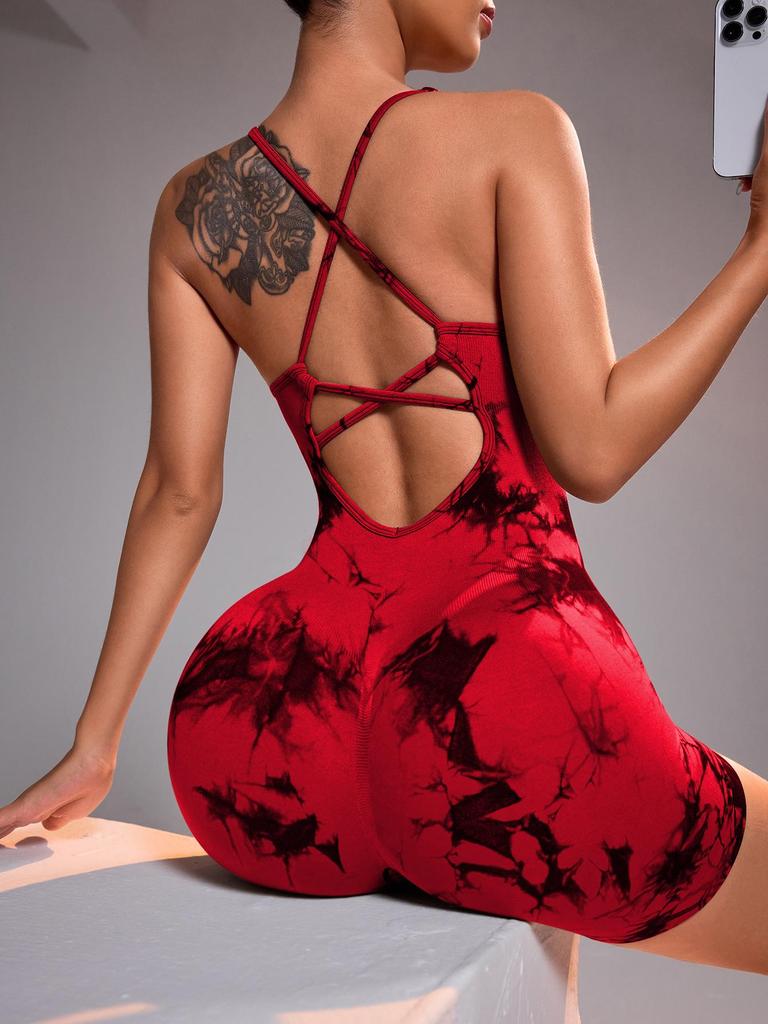 Women's Nude Feel Backless Yoga Jumpsuit - Spring/Summer Fit