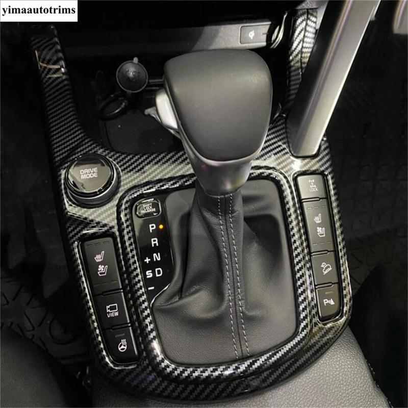 Manual Transmission Gear Shift Panel Frame Decor Cover Trim For For Kia Seltos - 2024 ABS Carbon Fiber Interior Accessories