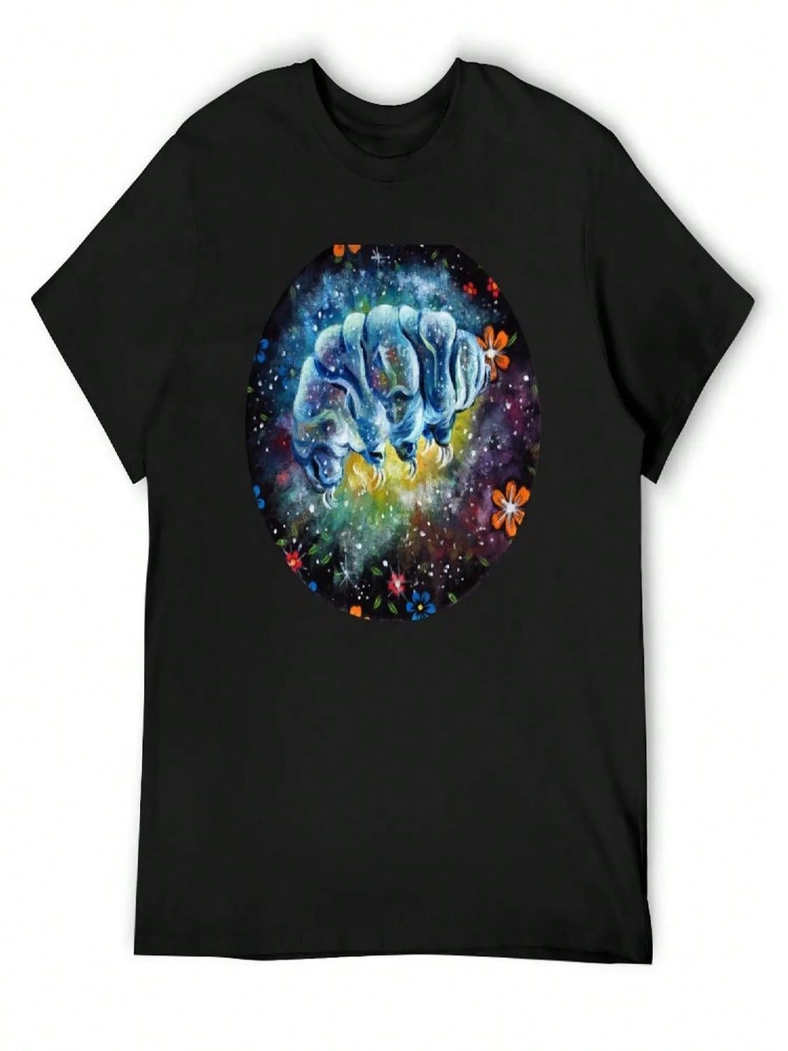 Floral Space Tardigrade- Galaxy Traveling Water Bear T-Shirt New Gifts And T-Shirts T-Shirts Man Louboutins unisexs Clothes S разноцветный