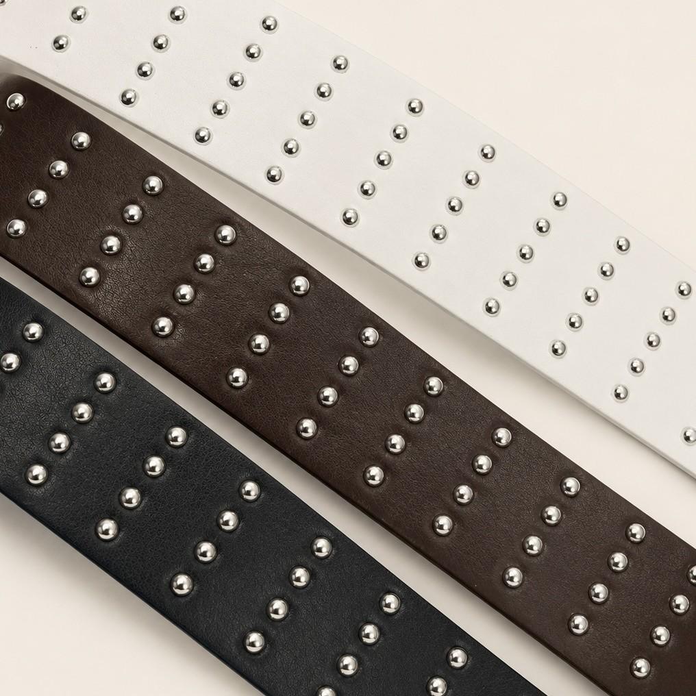 Rivet Wide Belt Female Punk Vintage Hip Hop Bead Belt Waist Belt