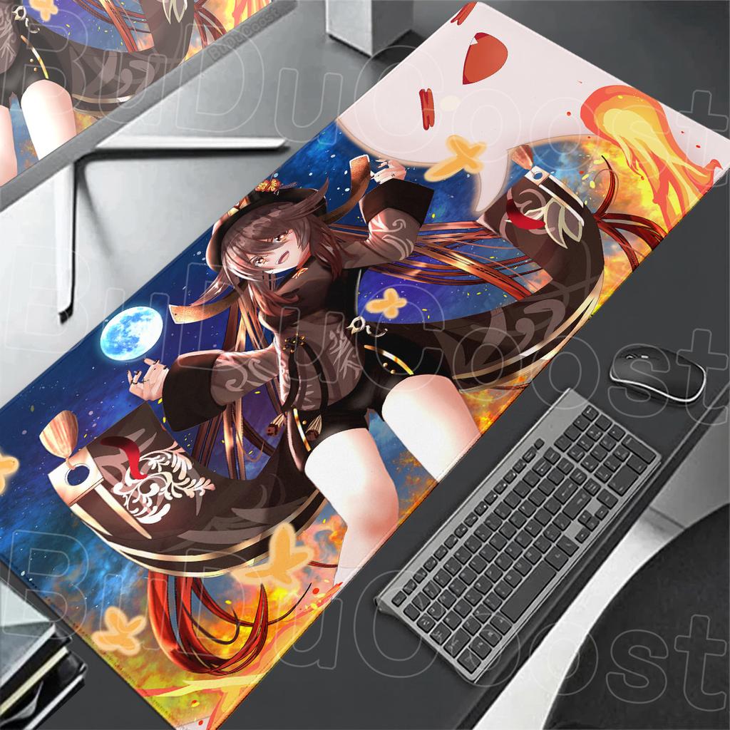 30x60cm Anime Gaming Mousepad HD Print Computer Speed Gamer Cabinet Deskmat 30x80cm Genshin Impact Hu Tao Kawaii Laptop Mice Mat
