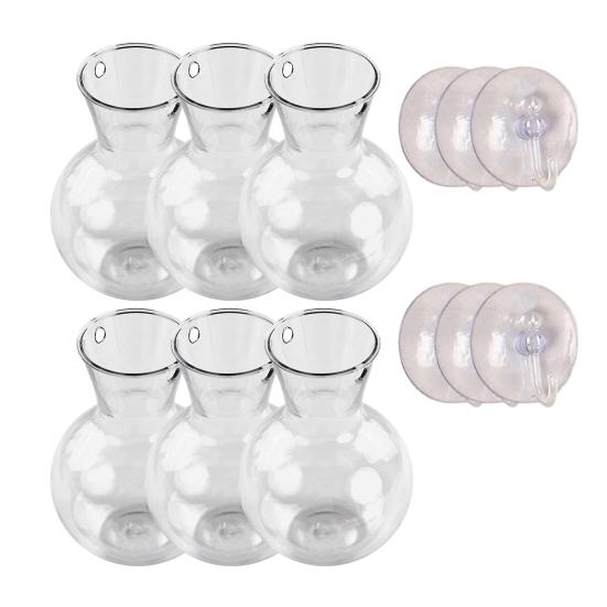 1/2/3/4/6/8Pcs Window Propagation Station Plant Propagation Glass Bulb with Suction Cup Transparent Planter Propagation Planter Terrarium Vase