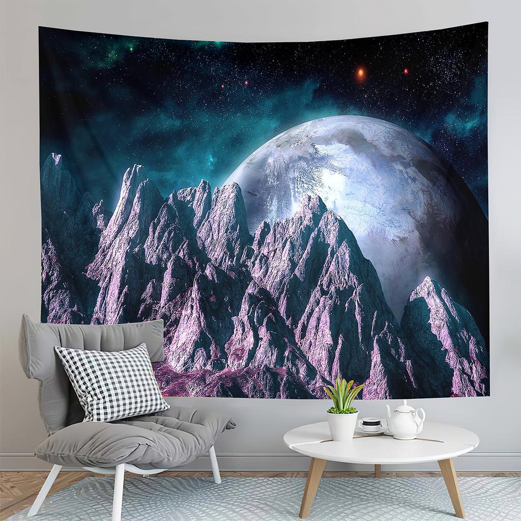 Fantasy Galaxy Tapestry Universe Outer Space Earth Landscape Tapestry Wall Hanging Decor Tapestries Bedroom Living Room Dorm
