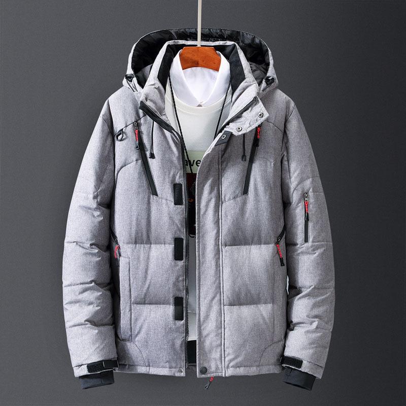 2025 Men's Down Jacket Men's Short Casual Outdoor Multi-Pocket Hooded Winter Wear