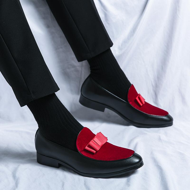 Luxuriöse Schuhe im britischen Stil für Herren, rote Wildlederschuhe 2026, Business-Herren-Anzugschuhe, Designer-Fliege, Formelle Schuhe, Große Größe 48