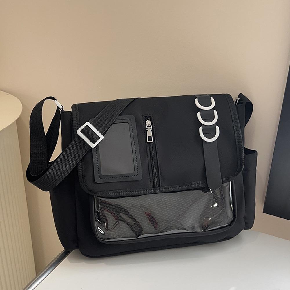 Nylon Transparent Bags Zipper Bag Shoulder Bag Pouch Bag Solid Color Itabag  Travel