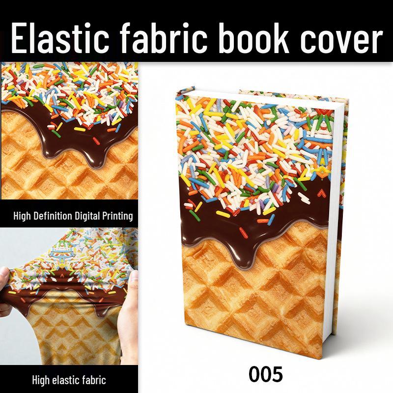

Трендовая эластичная тканевая обложка для книги - Высококачественная, моющаяся, с дизайном с принтом еды Small Book Cover [18*24CM]