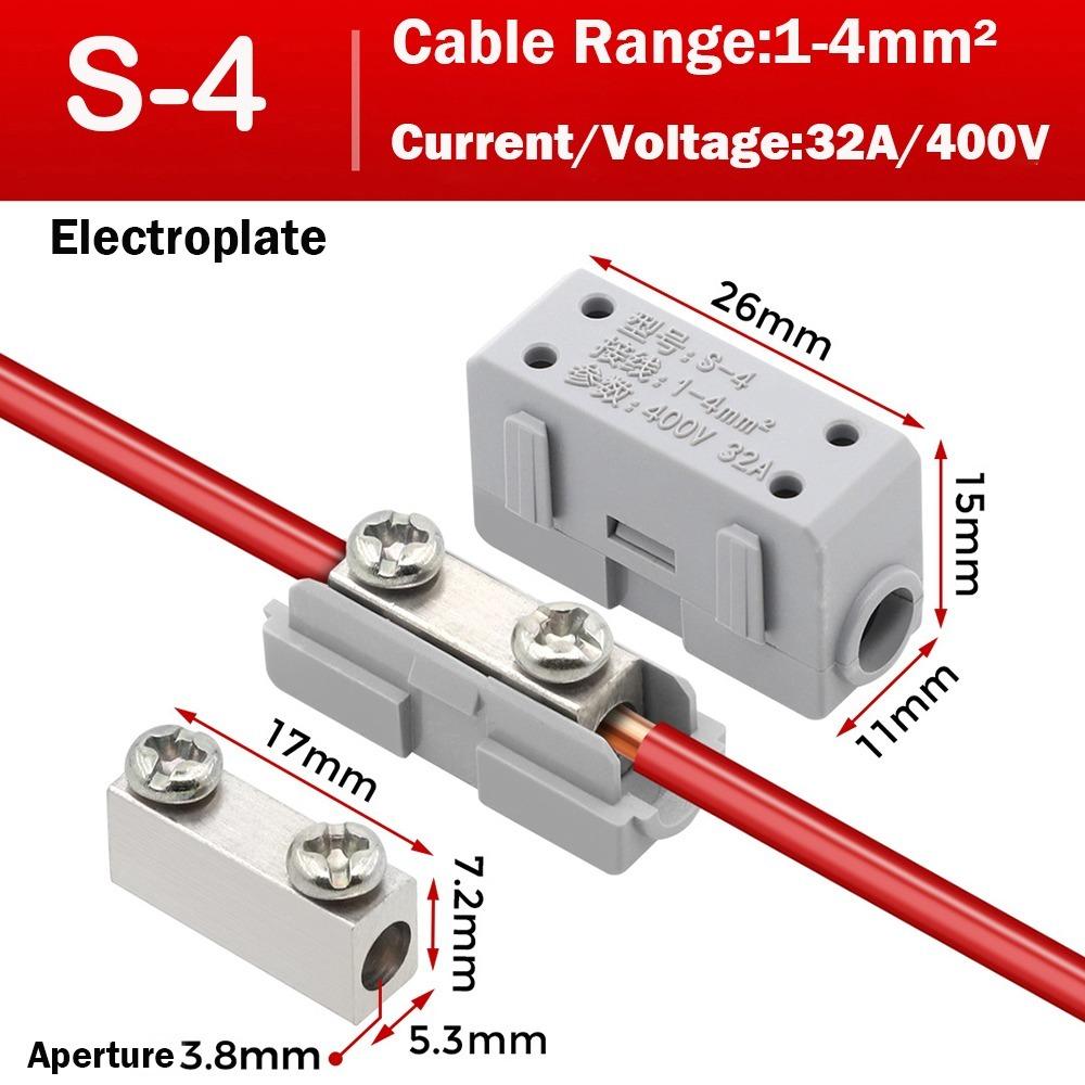 

Reusable High Power Splitter Brass Wire Connector Quick Terminal Block Electrical S-4B