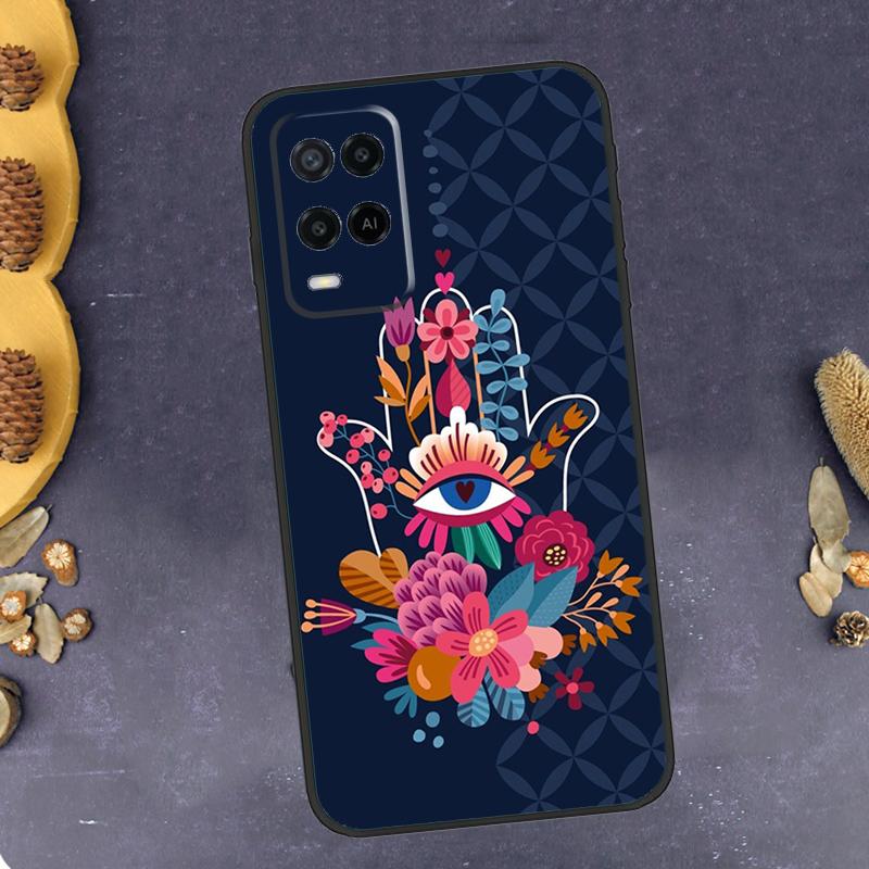 Hamsa Hand Of Fatima Phone Case For Oppo A94 A74 A54 A15 A18 A38 A58 A78 A98 A40 A60 A80 A16 A76 A96 A57S A17 A77