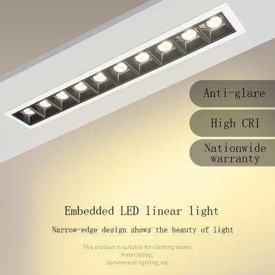 Linia LED Downlight wpuszczana prostokątna kratka sufitowa 10W 20W 30W AC85~265V LED Spot Light do wystroju domu i sklepu