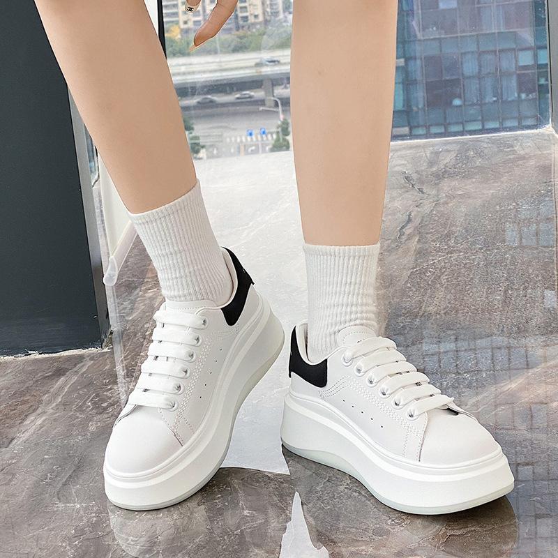 Women s genuine leather platform shoes new casual women s shoes transparent non-slip fashion versatile shoes 35 чёрный 7990₽
