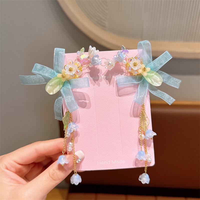 Antyczna zawieszka z frędzlami, spinka do włosów, akcesoria dziewczęce