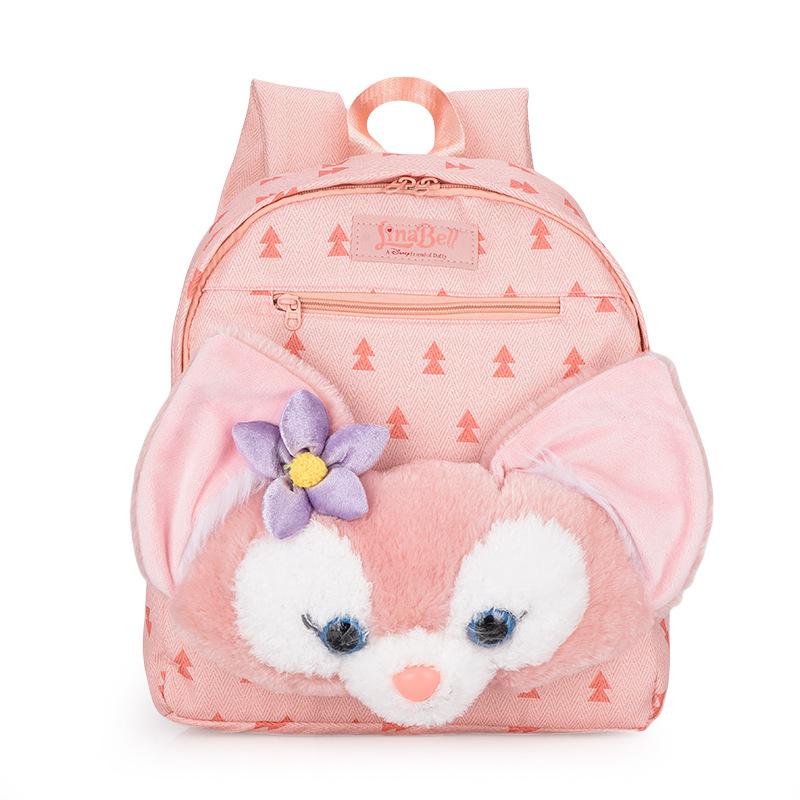 Shirley Rose backpack is versatile and cute cartoon Duffy plush face bag college students class school bag travel backpack