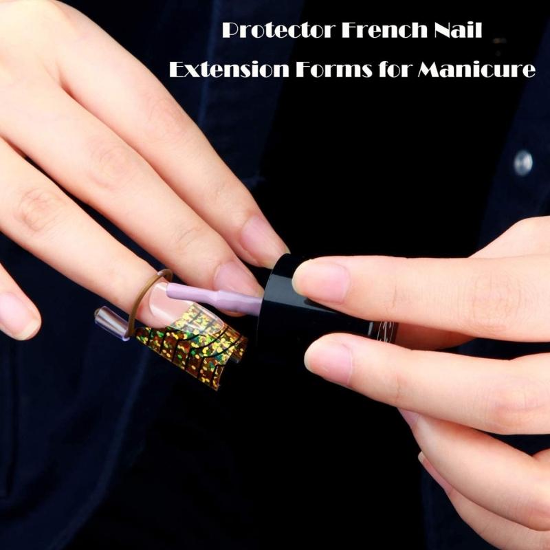 5PCS Reusable Metal Nail Art Forms For Acrylic Gel Extensions Precise Fit Two Colors Design Lightweight Manicure Tool