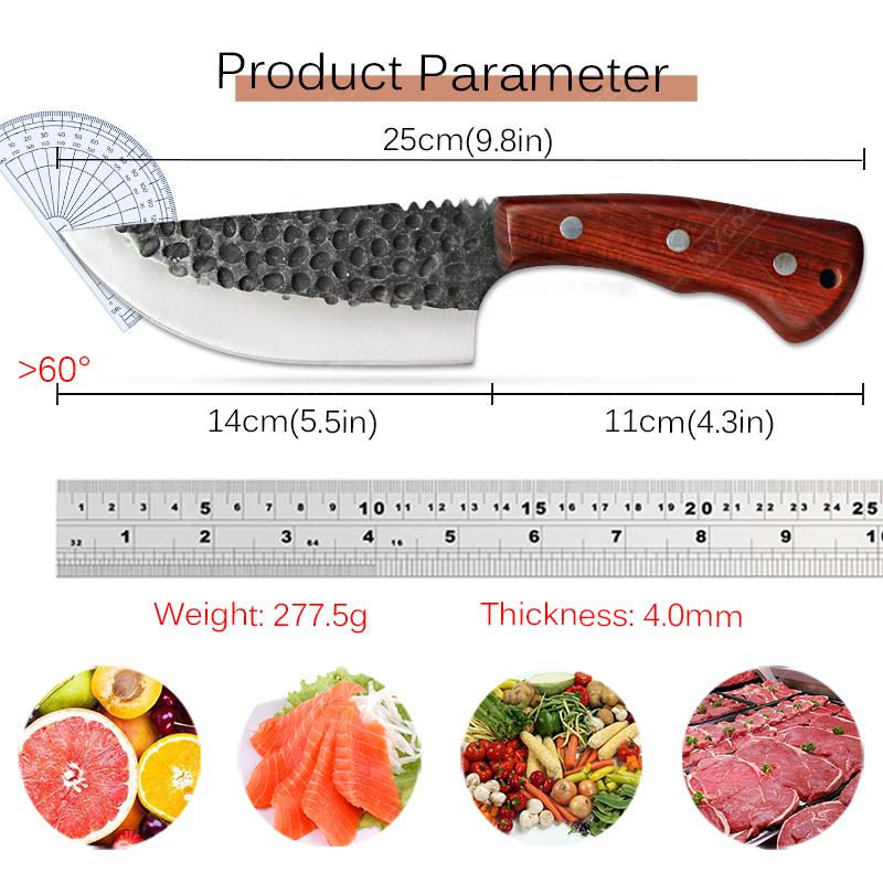 Srainless Steel Kitchen Knife Boning Knife Chef Knife Handmade Forged Knife for Cooking BBQ Meat Cleaver Kitchen Accessories