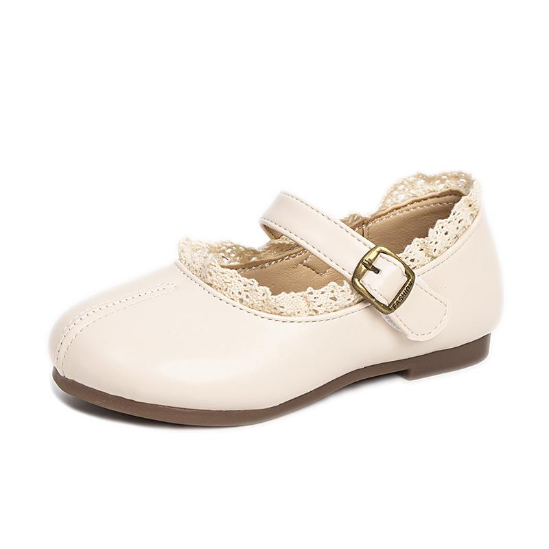 [New Autumn Winter Girls Princess Shoes Soft Sole Anti Slip Casual Comfort Kids Leather Flats