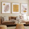 Boho Abstract Yellow Leaf Foliage Poster, Minimalist Wall Art, Print Picture, Botanical Canvas Painting, Living Room, Home Decor