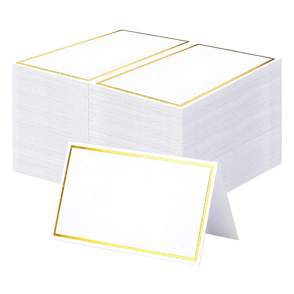 

Good-120Pcs Premium Place Cards,Small Table Cards With Gold Foil Border, 2 X 3.5In Tent Cards,Wedding Place Cards For Wedding белый