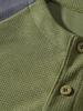 Men's Cross-Border Casual Raglan Sleeve Patchwork Round Neck Waffle Knit Sweatshirt for Spring/Autumn