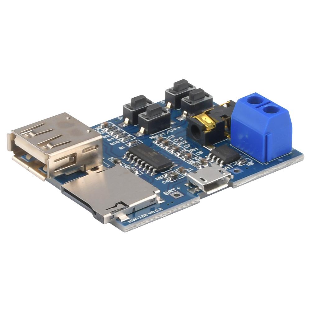 TF Card U Disk Play MP3 Decoder Player Module with Audio Amplifier Decoding Player Module USB 5V Power Supply