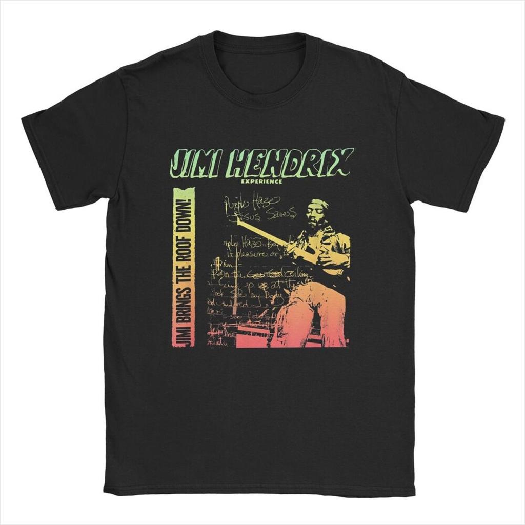 Jimi Hip Hop T-Shirts for Men Hendrixs Vintage Rock Guitar Singer Vintage Cotton Tees Crew Neck Short Sleeve T Shirt Gift Idea