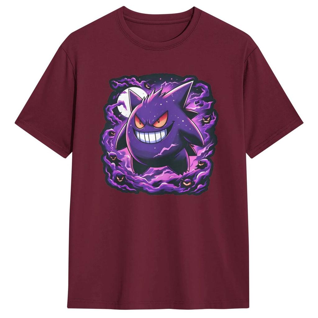 Pokemon Gengar T Shirt Man Vintage Cotton T-Shirts Summer O-Neck Fashion Tees Cheap Oversize Clothing