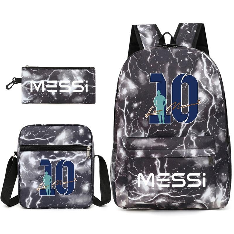 Školní batoh s velkou kapacitou a ramenním popruhem; studentský třídílný penál